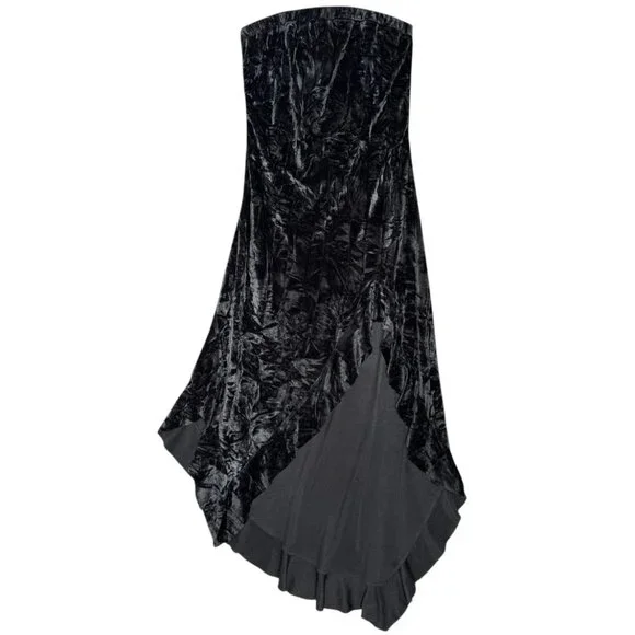 NWT URBAN OUTFITTERS SILENCE + NOISE VELVET MIDI DRESS BLACK WHIMSIGOTH MEDIUM - Picture 2 of 10